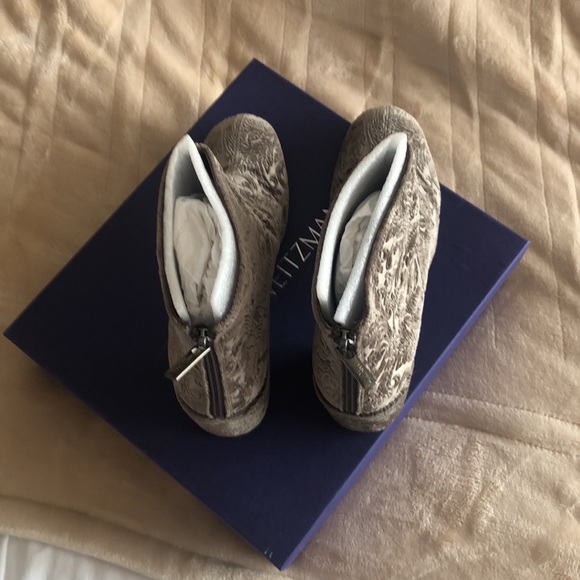 Stuart Weitzman Bacardi Greige Romantic Velvet - Picture 7 of 11